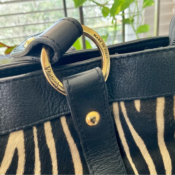 VALENTINA LARGE HAIR CALF BAG WITH DOUBLE STRAPS REMOVABLE SHOULDER STRAP LINED - Picture 4 of 11